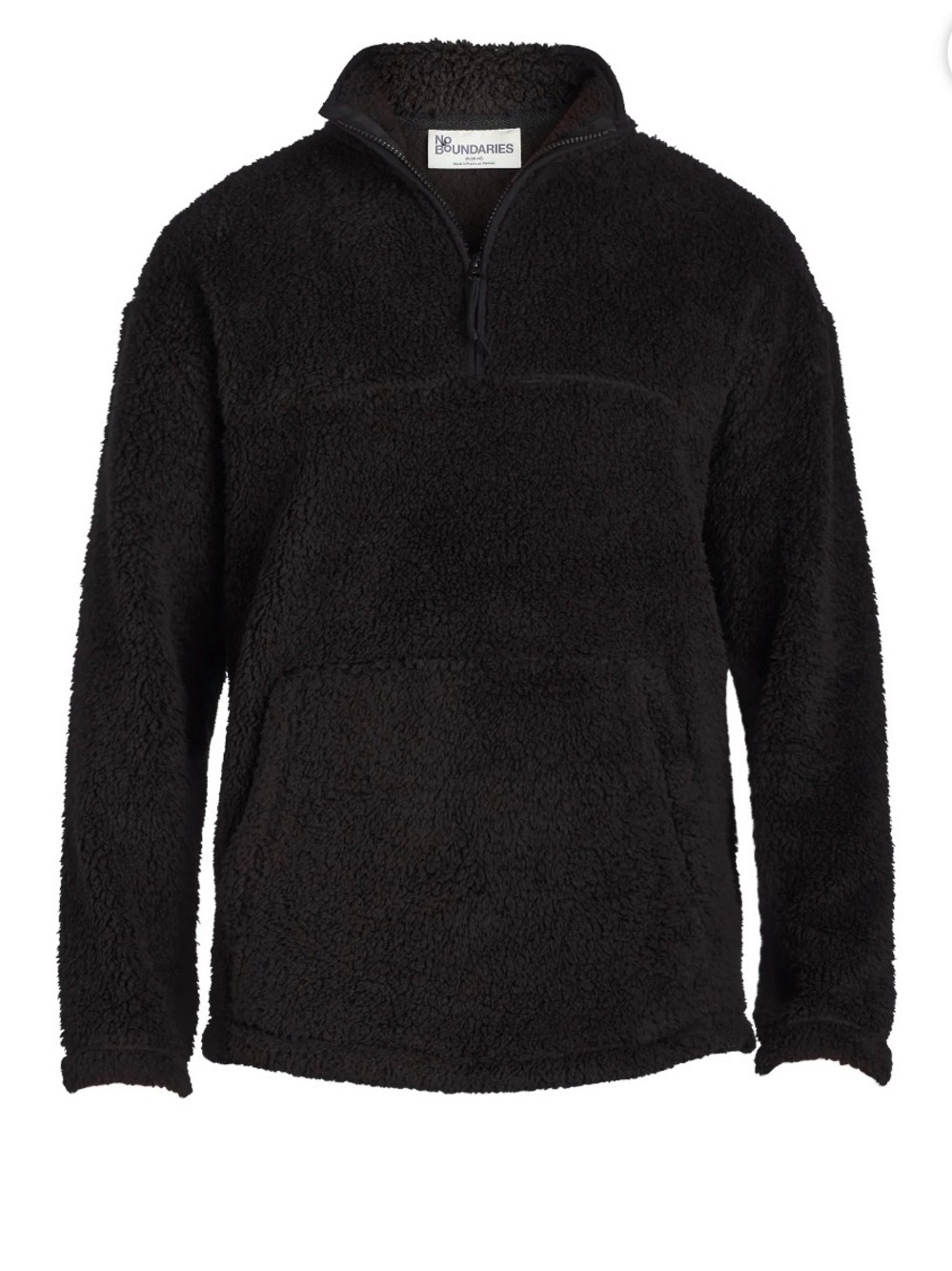 No Boundaries Black High Pile Fleece Half-Zip - Men - XXL